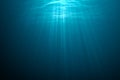3D rendered illustration of light rays underwater