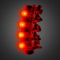 3D rendering illustration of lumbar