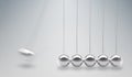 3D rendered illustration of Newtons cradle - balancing balls