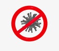 3d rendered illustration of a No sign with a virus behind it Royalty Free Stock Photo