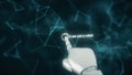 3d rendered illustration of Robot Hand Clicks To Captcha I am not robot test
