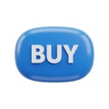 3D Rendered Blue Oval Button with White BUY Text on a White Background shopping commerce Royalty Free Stock Photo