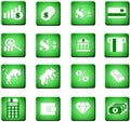 Set of 16 money/bank/business/financial icon buttons Royalty Free Stock Photo