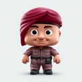 Adorable Toy Soldier Illustration With Maroon Hat