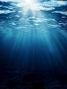 3D rendered illustration of sun light rays under water. generative ai Royalty Free Stock Photo
