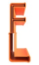 3D rendered illustration.Tall orange letter isolated on white background.