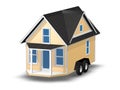 3D Rendered Illustration of a tiny house on a trailer. Royalty Free Stock Photo
