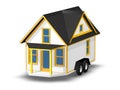 3D Rendered Illustration of a tiny house on a trailer. Royalty Free Stock Photo