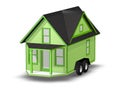 3D Rendered Illustration of a tiny house on a trailer. Royalty Free Stock Photo