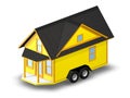 3D Rendered Illustration of a tiny house on a trailer. Royalty Free Stock Photo