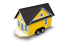 3D Rendered Illustration of a tiny house on a trailer. Royalty Free Stock Photo
