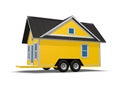 3D Rendered Illustration of a tiny house on a trailer. Royalty Free Stock Photo
