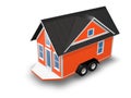 3D Rendered Illustration of a tiny house on a trailer. Royalty Free Stock Photo