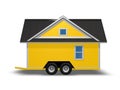 3D Rendered Illustration of a tiny house on a trailer. Royalty Free Stock Photo