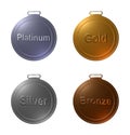 3D rendered illustrations of medals Royalty Free Stock Photo