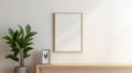 Minimalist Wooden Table And Picture Frame With Nature Emphasis