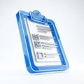 3D Render of a Blue Clipboard with a Checklist and Checked Boxes to-do list task Royalty Free Stock Photo