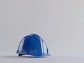3D rendered image of a blue hard hat, isolated on a white background. Royalty Free Stock Photo