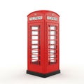 Iconic Red British Telephone Booth with Glass Panes and Crown Emblem london Royalty Free Stock Photo