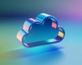 Metallic Cloud Icon on Gradient Background Royalty Free Stock Photo