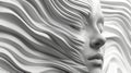 Abstract Head with Intersecting Lines - 3D Render Royalty Free Stock Photo