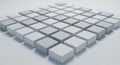 A 3D-rendered image featuring an array of white cubes arranged in a grid pattern on a Royalty Free Stock Photo