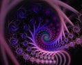 3D rendered image in the form of a colourful spiral