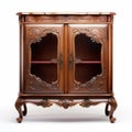 Vintage Retro Style Wooden Cabinet With Carved Detail