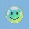 Glossy Smiley Face with Droplet Royalty Free Stock Photo