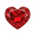 3d rendered heart-shaped ruby gemstone Royalty Free Stock Photo