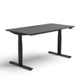Modern Black Standing Desk with Adjustable Height on White Background adjustable desk ergonomic desk Royalty Free Stock Photo