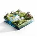 Playful 3d Model Of A Majestic Fjord In Nature Royalty Free Stock Photo