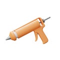 3D Render of an Orange Caulking Gun, a Tool for Applying Sealants and Adhesives Royalty Free Stock Photo