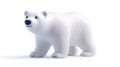 Adorable 3D Rendered Polar Bear Walking, Isolated on White Background Royalty Free Stock Photo