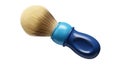 Blue and Tan Shaving Brush with Black Background Royalty Free Stock Photo