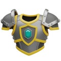 Stylized 3D Render of a Knight\'s Chestplate Armor with Gemstone medieval fantasy Royalty Free Stock Photo