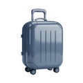 3d rendered sleek blue suitcase with wheels Royalty Free Stock Photo