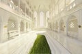 Fantasy White Gothic Temple With Majestic Arches Royalty Free Stock Photo