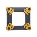 Geometric Square Frame with Yellow Connectors Royalty Free Stock Photo