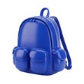 3d rendered blue backpack with large pockets Royalty Free Stock Photo