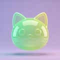 Cute 3D Cat Head Icon Royalty Free Stock Photo