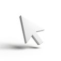 3D Rendered White Computer Mouse Cursor Arrow Isolated on White Background pointer Royalty Free Stock Photo