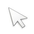 White Computer Mouse Cursor Arrow with Black Outline on White Background Royalty Free Stock Photo