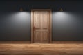 A 3D rendered interior door, space for text, production, and sale