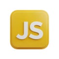 A 3d rendered javascript logo icon with a subtle shadow isolated on white background Royalty Free Stock Photo