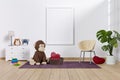 3d rendered kid room image with stuffed animal toys. Royalty Free Stock Photo