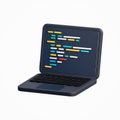 3d rendered laptop displaying programming code isolated on white background illustrates software development coding concepts Royalty Free Stock Photo