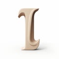 Beige Letter J In Zbrush Style: Trompe-l\'oeil Effect, Limited Color Range Royalty Free Stock Photo