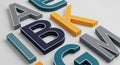 3D-rendered letters are arranged on a Royalty Free Stock Photo