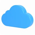 3D rendered light blue cartoon cloud shape on transparent background Royalty Free Stock Photo